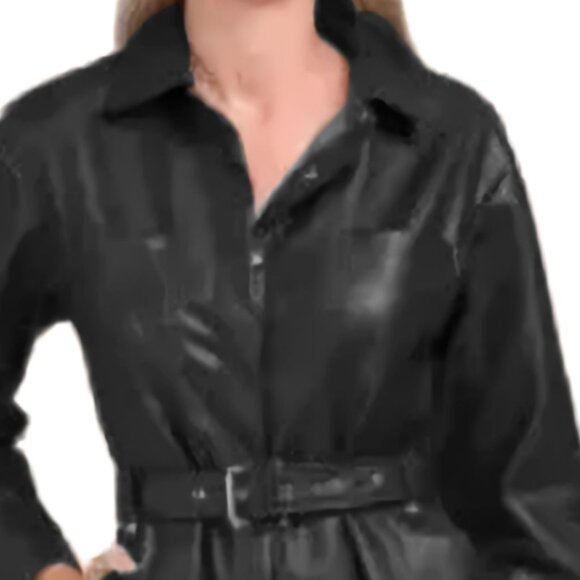 NEW '7 for All Mankind' Faux Leather jumpsuit, Black- Size M - Picture 4 of 16